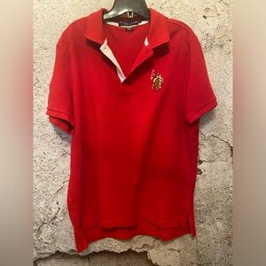 Mens U.S Polo Red Retro Tee